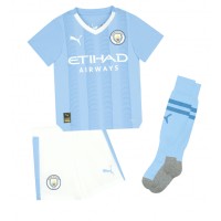 Fotballdrakt Barn Manchester City Jeremy Doku #11 Hjemmedraktsett 2023-24 Kortermet (+ Korte bukser)